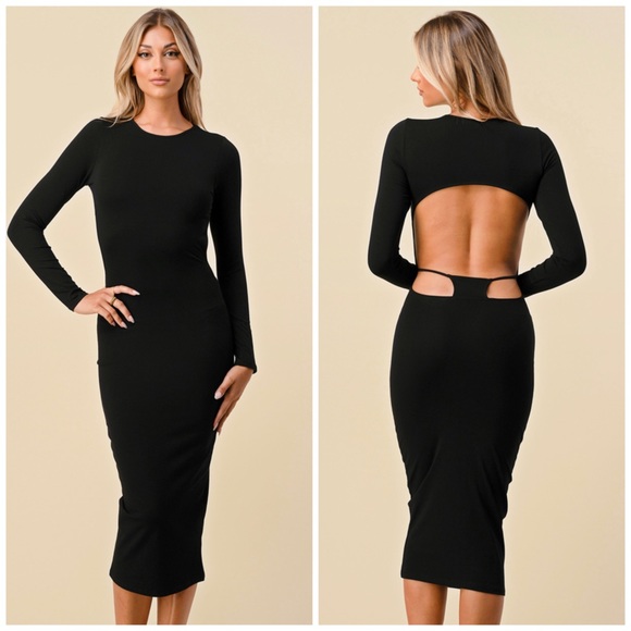 Dresses & Skirts - 🆕Cut out back midi dress in black